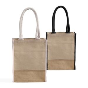 small jute blend tote bags with full gusset and burlap accents tj911.jpg